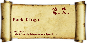 Merk Kinga névjegykártya